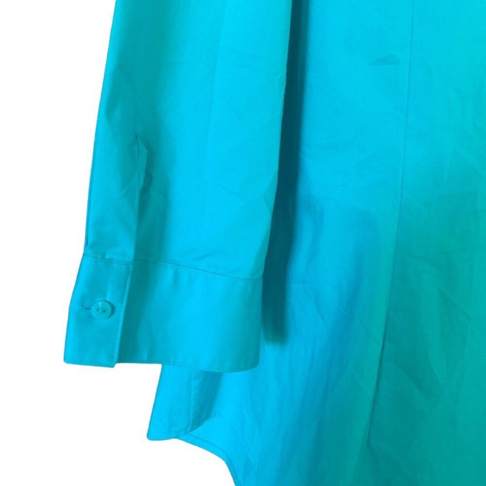 Worthington Blue Collared Spandex Stretch Button Down Shirt 3/4 Sleeve Sz 3X - Picture 6 of 13